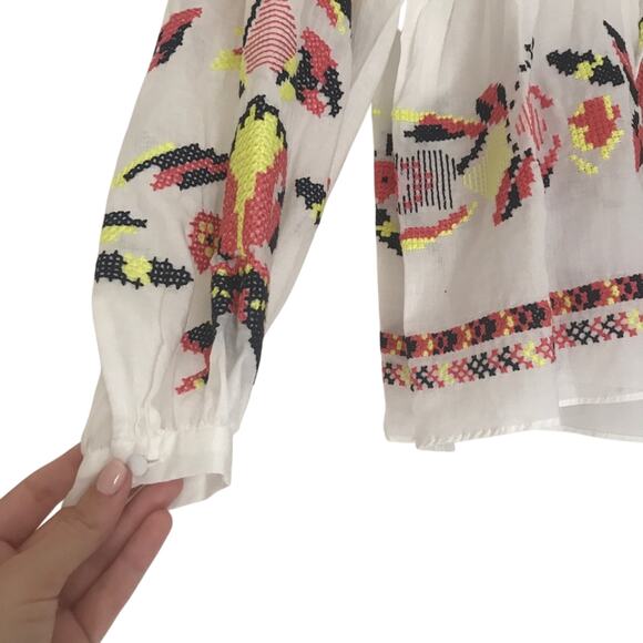 TANYA TAYLOR Clemence Cross Stitch Top Size 4 - Picture 5 of 10